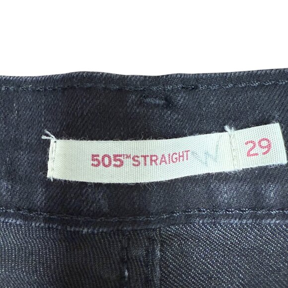 EUC Women's LEVI'S 505 Straight Leg Jeans Stretch Black | Size 8/29 - Picture 5 of 8